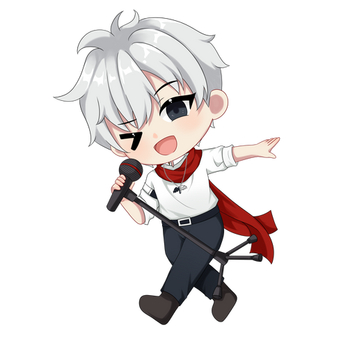 StarlitTunes chibi singing into a microphone